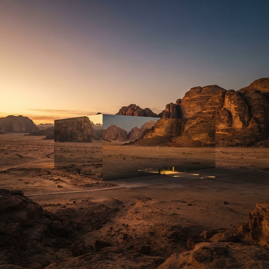 Mirror hall in the desert, AlUla