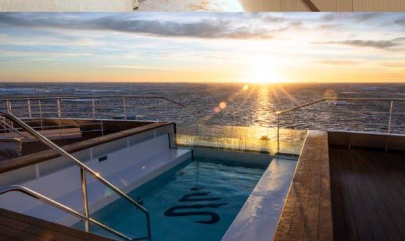 Infinity pool at sunset