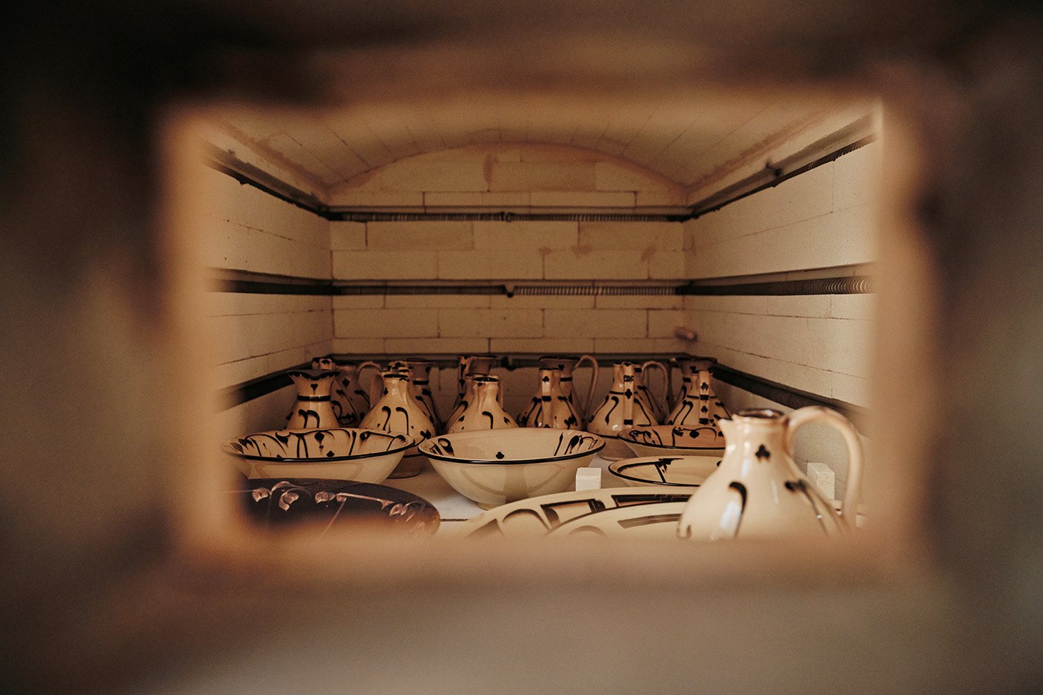 Inside the kiln